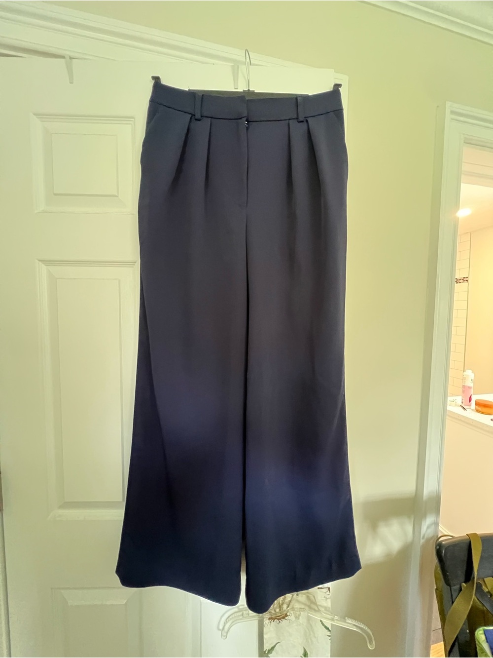 Women's Navy Wide-Leg Dress Pants